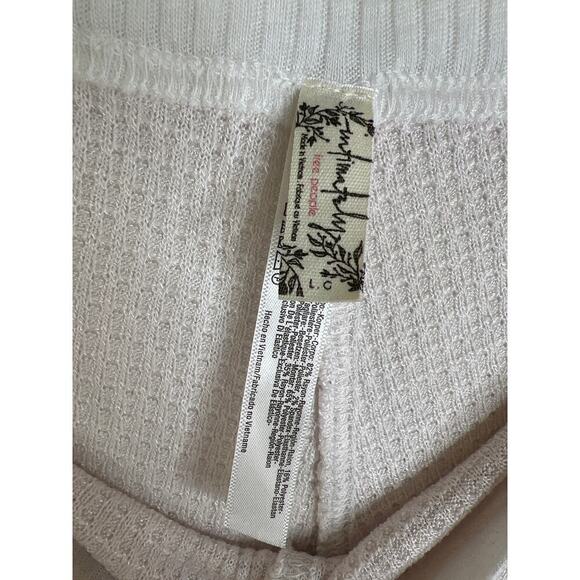 Intimately Free People Pale Pink Waffle Knit Ruched Leggings Size Large - Picture 8 of 8